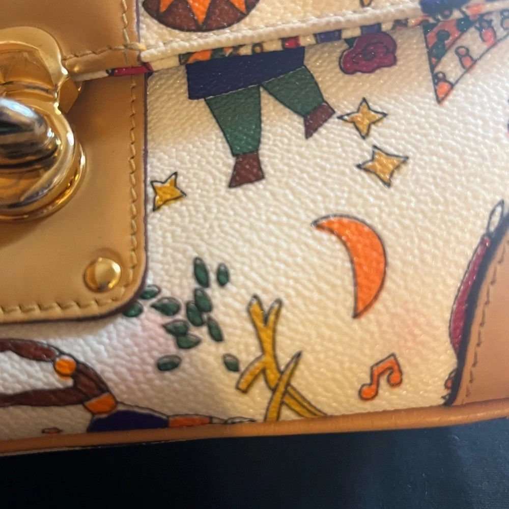 Piero Guidi "Magic Circus" White Leather Handbag - Picture 8 of 11